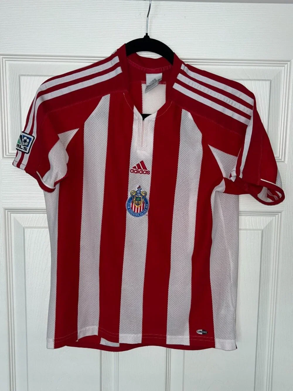 Vintage Adidas Chivas USA MLS Soccer Jersey Red White Climacool Size M 2006 Era